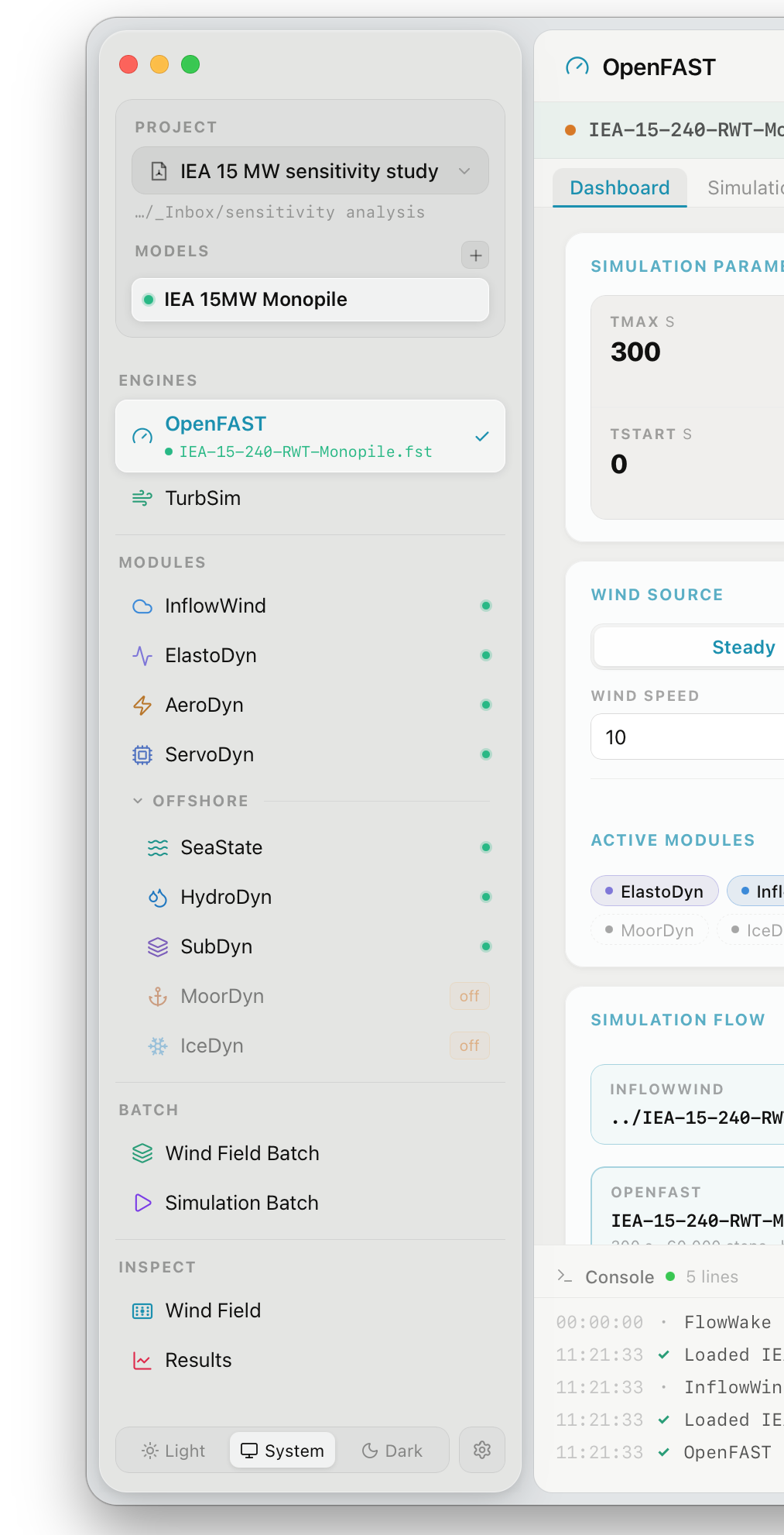 FlowUrja Studio sidebar with project open